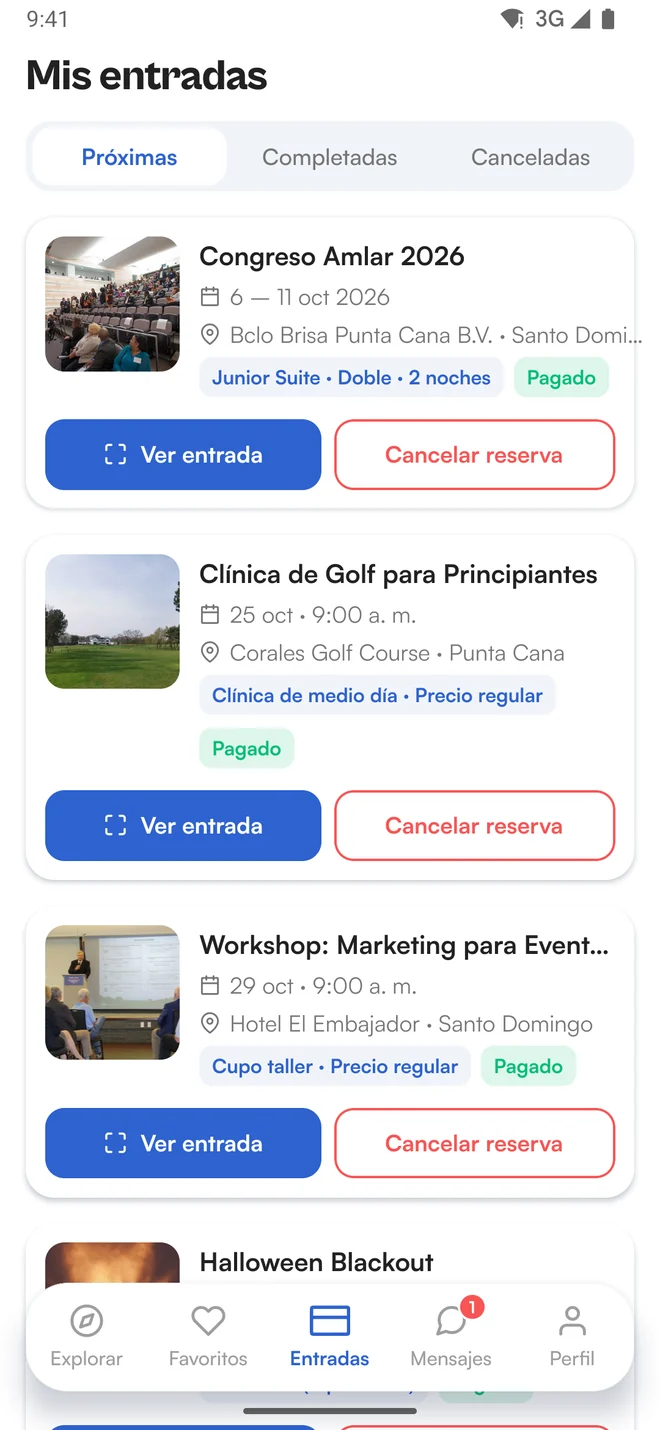 Mis entradas