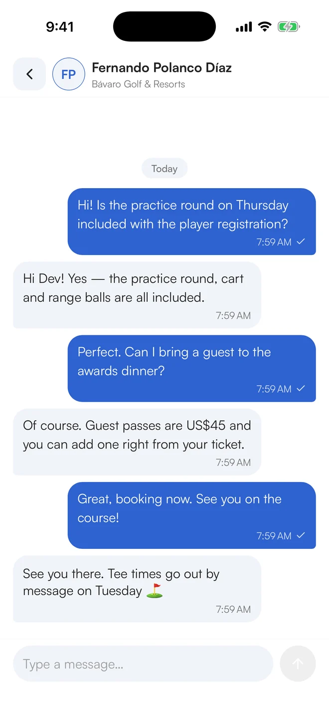 Talk to the organizer directly